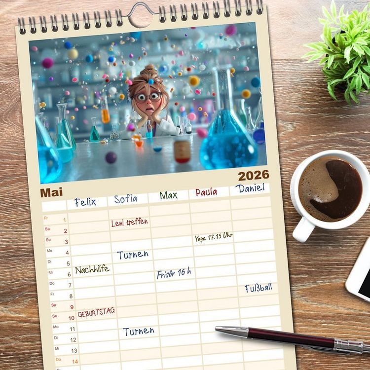 Produktbild: Familienplaner 2026 - Nur ein paar Semester Medizin mit 5 Spalten (Wandkalender, 21 x 45 cm) CALVENDO
