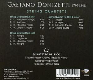 Produktbild: Donizetti:String Quartets