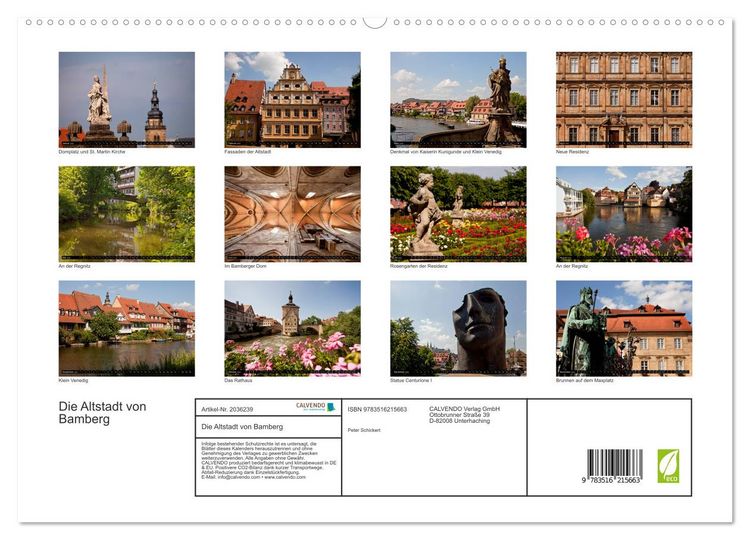 Produktbild: Die Altstadt von Bamberg (hochwertiger Premium Wandkalender 2026 DIN A2 quer), Kunstdruck in Hochglanz