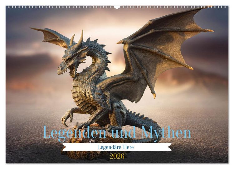 Produktbild: Legenden und Mythen - Legend&auml;re Tiere (Wandkalender 2026 DIN A2 quer), CALVENDO Monatskalender