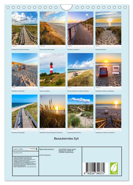 Produktbild: Bezauberndes Sylt (Wandkalender 2026 DIN A4 hoch), CALVENDO Monatskalender