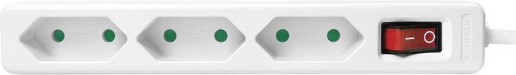 Produktbild: LogiLink LPS230 Steckdosenleiste mit Schalter 3fach Wei&szlig; Konturenstecker 1St.