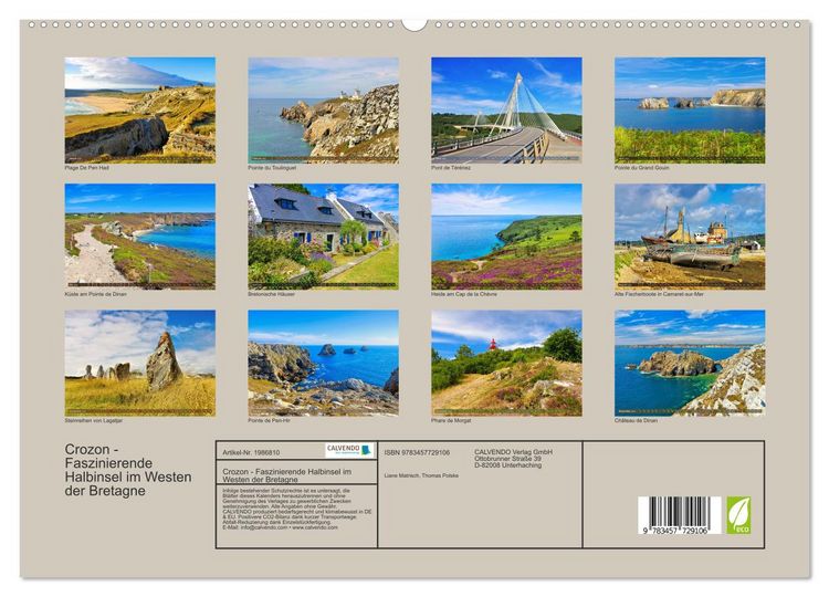 Produktbild: Crozon - Faszinierende Halbinsel im Westen der Bretagne (hochwertiger Premium Wandkalender 2026 DIN A2 quer), Kunstdruck in Hochglanz