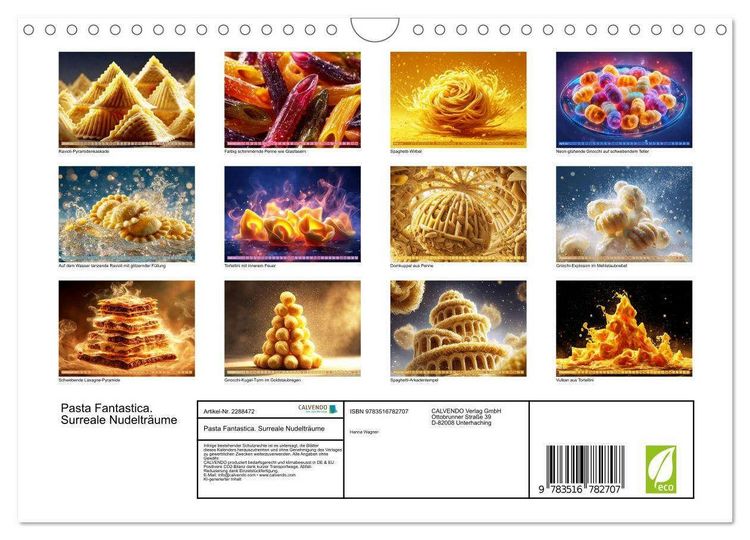 Produktbild: Pasta Fantastica. Surreale Nudeltr&auml;ume (Wandkalender 2027 DIN A4 quer), CALVENDO Monatskalender