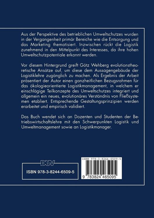 Produktbild: &Ouml;kologieorientiertes Logistikmanagement