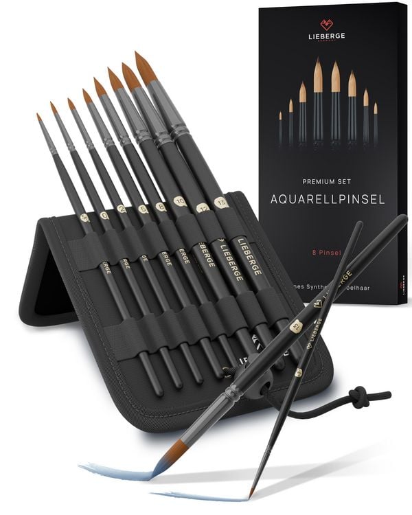 Produktbild: LIEBERGE Aquarellpinsel &brvbar; 8 Pinsel