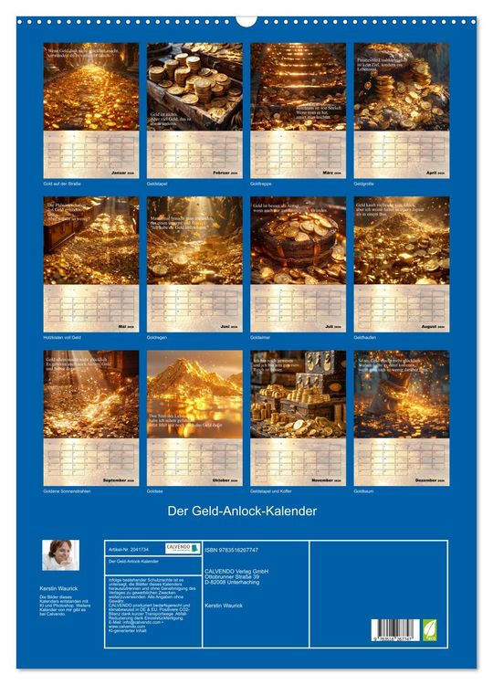 Produktbild: Der Geld-Anlock-Kalender (Wandkalender 2026 DIN A2 hoch), CALVENDO Monatskalender