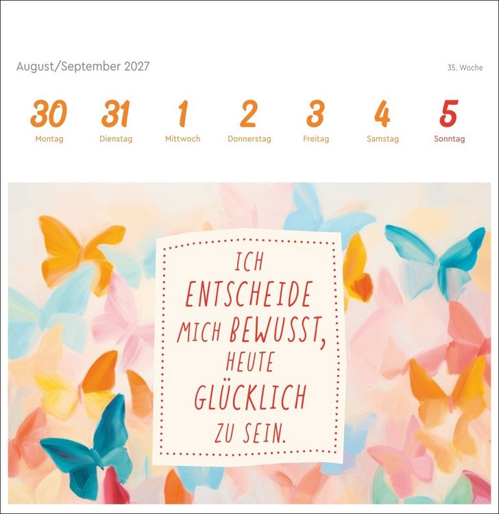 Produktbild: Ich bin einzigartig und wertvoll Premium-Postkartenkalender 2027 - 53 Affirmationskarten f&uuml;r das Jahr
