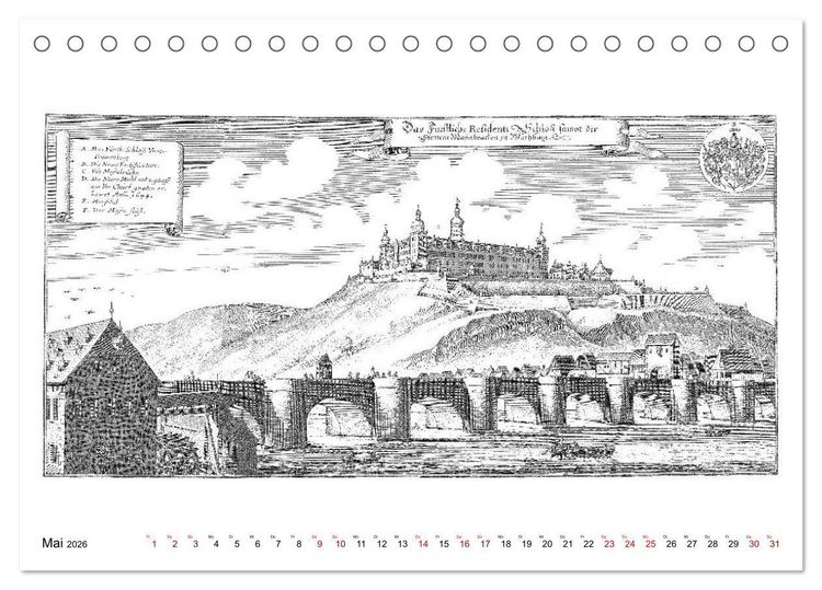 Produktbild: W&uuml;rzburg in alten Bildern (Tischkalender 2026 DIN A5 quer), CALVENDO Monatskalender