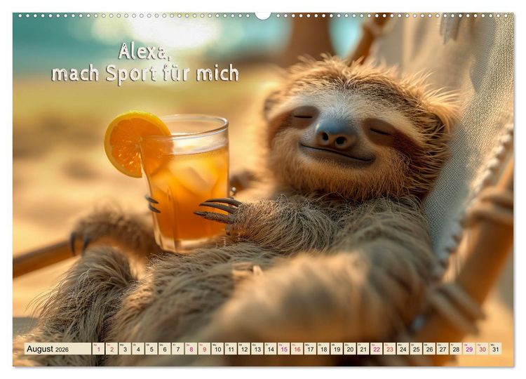 Produktbild: Faultier - Albtraum Sport (Wandkalender 2026 DIN A2 quer), CALVENDO Monatskalender