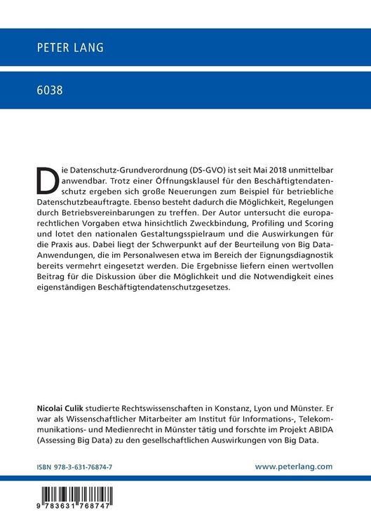 Produktbild: Besch&auml;ftigtendatenschutz nach der EU-Datenschutz-Grundverordnung