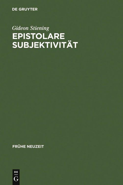 Produktbild: Epistolare Subjektivit&auml;t