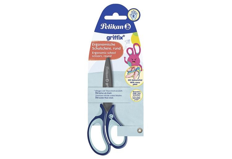 Produktbild: Pelikan Schule-Schere griffix Rund 14cm Blau, Rechtsh&auml;nder