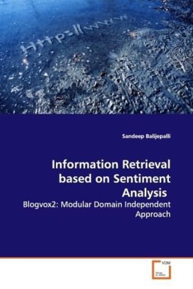 Produktbild: Balijepalli, S: Information Retrieval based on Sentiment Ana