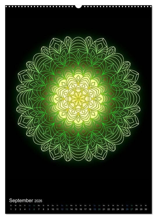 Produktbild: Mandala-Kalender 2026 (Wandkalender 2026 DIN A2 hoch), CALVENDO Monatskalender