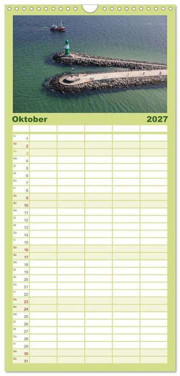 Produktbild: Familienplaner 2027 - Seebad Warnem&uuml;nde mit 5 Spalten (Wandkalender, 21 x 45 cm) CALVENDO