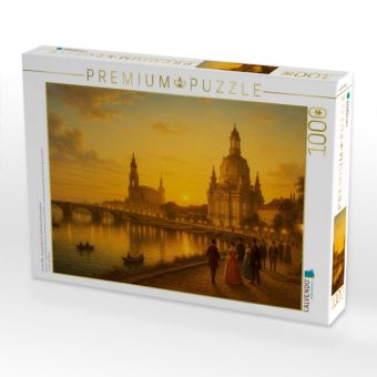 Produktbild: CALVENDO Puzzle An der Elbe - Augustusbr&uuml;cke, Hofkirche und Frauenkirche | 1000 Teile Lege-Gr&ouml;&szlig;e 64x48cm Foto-Puzzle f&uuml;r gl&uuml;ckliche Stunden