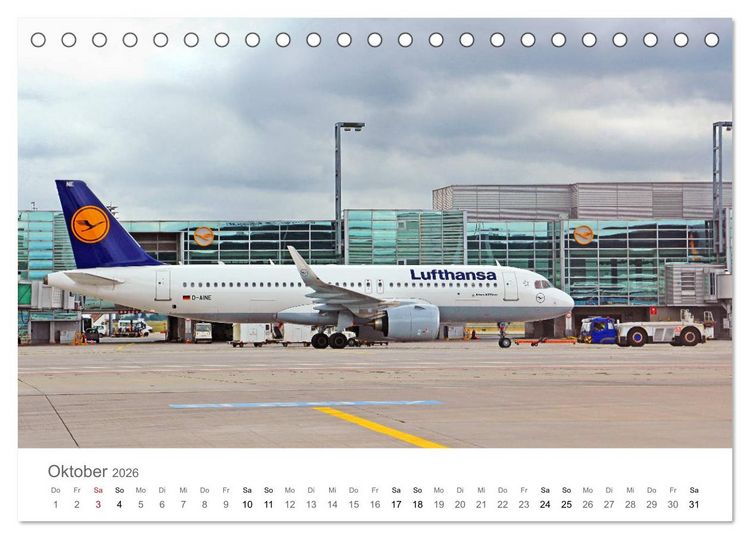 Produktbild: Gro&szlig;e und kleine Flieger am Flughafen (Tischkalender 2026 DIN A5 quer), CALVENDO Monatskalender