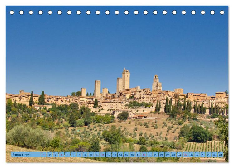 Produktbild: Impressionen aus San Gimignano (Tischkalender 2026 DIN A5 quer), CALVENDO Monatskalender