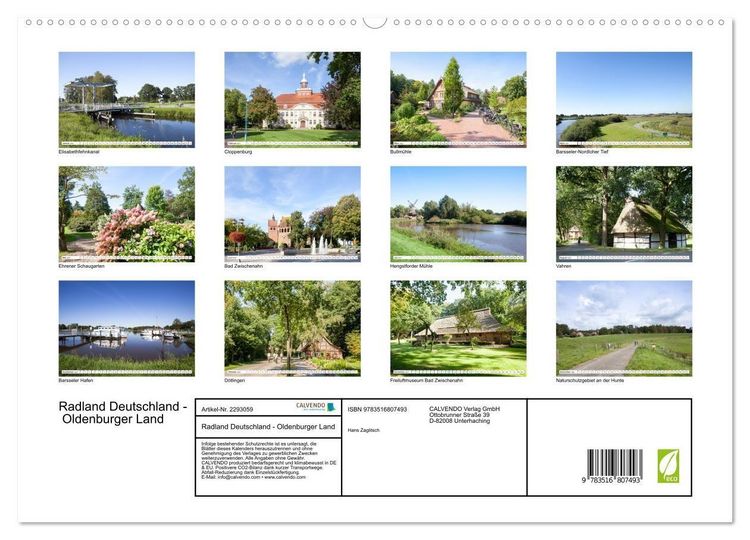 Produktbild: Radland Deutschland - Oldenburger Land (hochwertiger Premium Wandkalender 2027 DIN A2 quer), Kunstdruck in Hochglanz