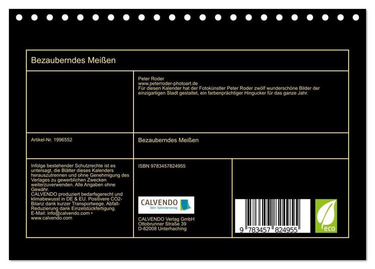 Produktbild: Bezauberndes Mei&szlig;en (Tischkalender 2026 DIN A5 quer), CALVENDO Monatskalender
