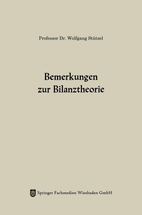 Produktbild: Bemerkungen zur Bilanztheorie