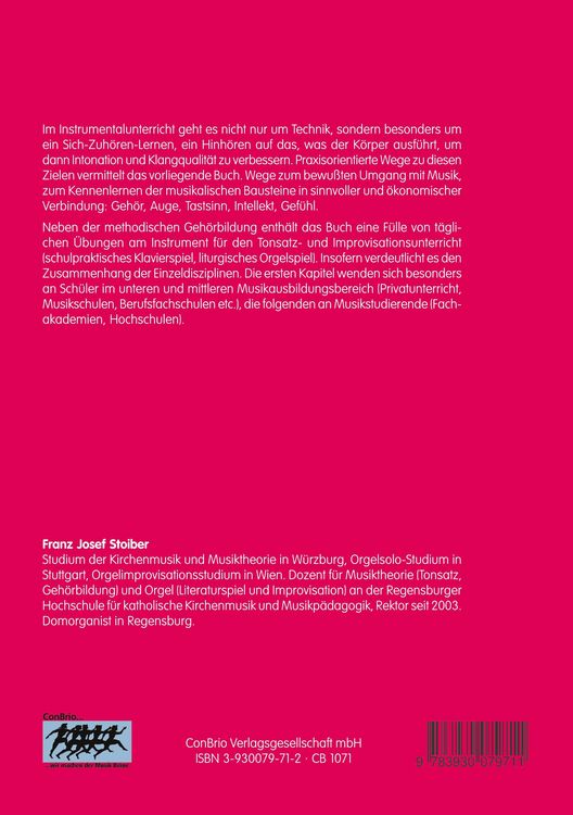 Produktbild: Geh&ouml;rbildung, Tonsatz, Improvisation