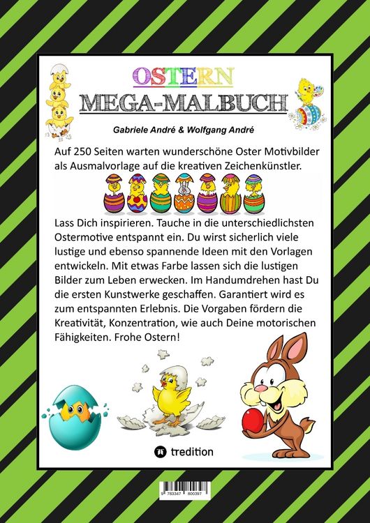 Produktbild: Mega Malbuch - Frohe Ostern - 250 Lustige Motive - Osterhasen - K&uuml;ken - Ostereier - Viele Oster&uuml;berraschungen