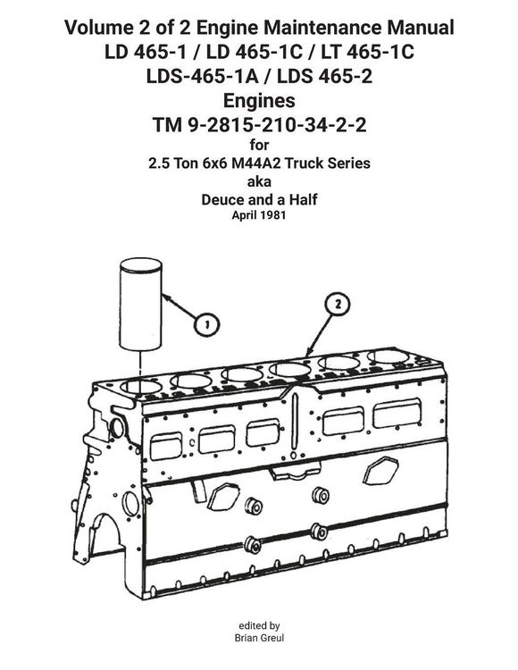 Produktbild: Volume 2 of 2 Engine Maintenance Manual LD 465-1 / LD 465-1C / LT 465-1C LDS-465-1A / LDS 465-2 Engines TM 9-2815-210-34-2-2