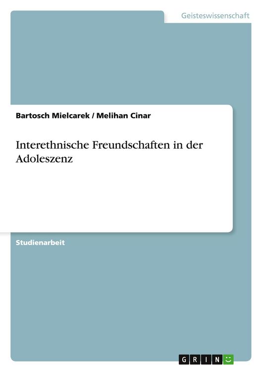 Produktbild: Interethnische Freundschaften in der Adoleszenz