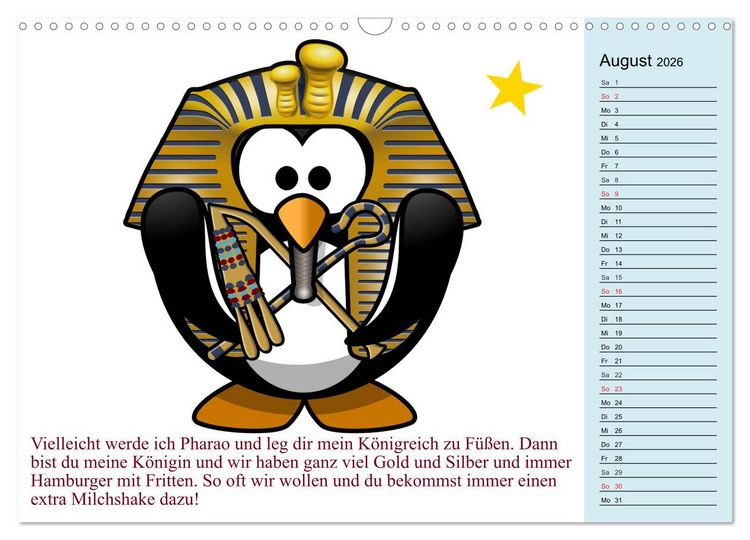 Produktbild: Pinguin-Elfe (Wandkalender 2026 DIN A3 quer), CALVENDO Monatskalender