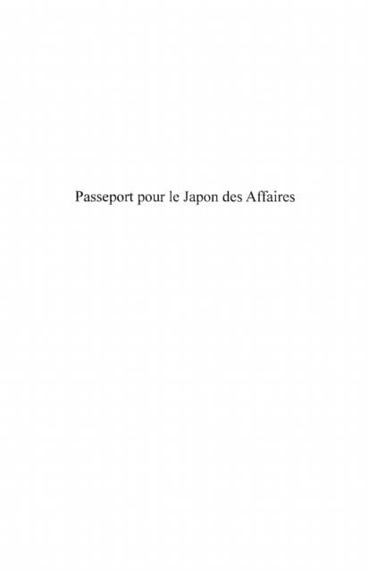 Produktbild: Passeport pour le Japon des affaires