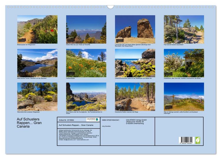 Produktbild: Auf Schusters Rappen... Gran Canaria (Wandkalender 2026 DIN A2 quer), CALVENDO Monatskalender