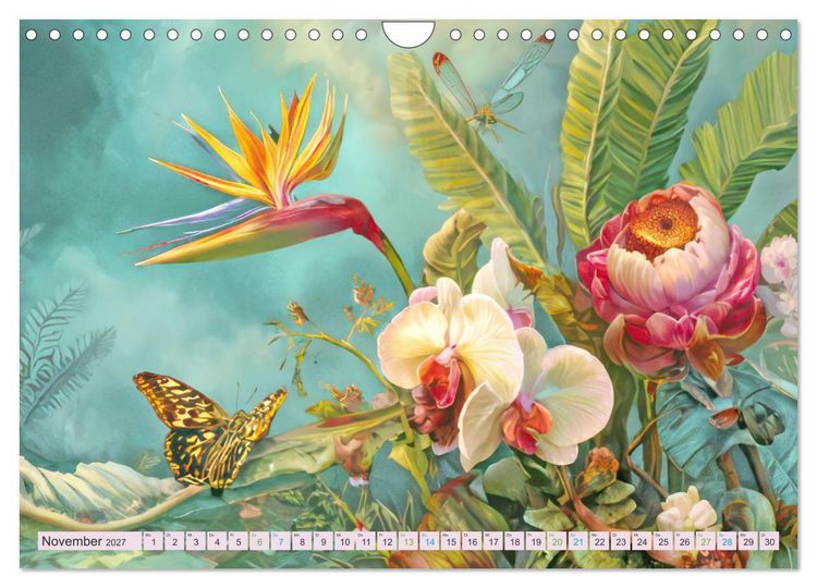 Produktbild: Exotische Pflanzenwelt - Illustrationen (Wandkalender 2027 DIN A4 quer), CALVENDO Monatskalender