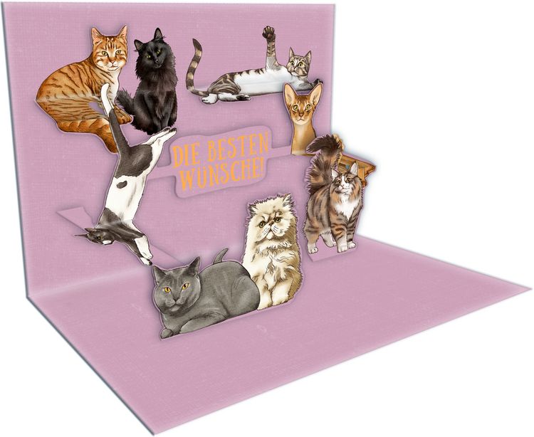 Produktbild: Pop-up-Gru&szlig;karte &ndash; I love Cats