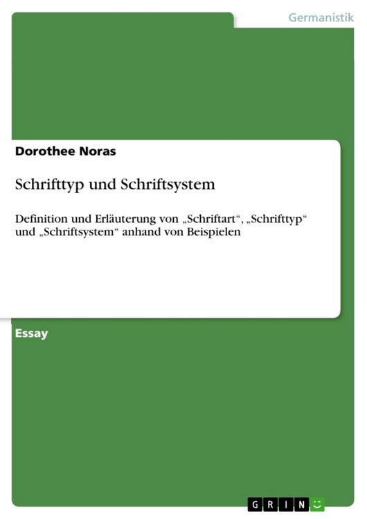Produktbild: Schrifttyp und Schriftsystem