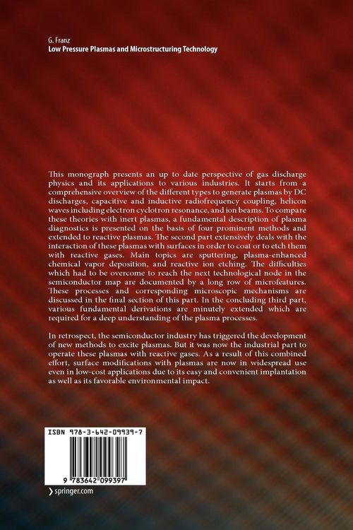 Produktbild: Low Pressure Plasmas and Microstructuring Technology
