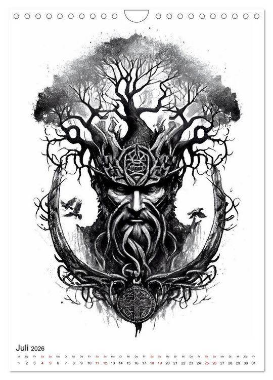 Produktbild: Welt und Mythologie der Wikinger (Wandkalender 2026 DIN A4 hoch), CALVENDO Monatskalender