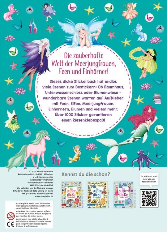 Produktbild: Das superdicke Stickerheft &ndash; Zauberhafte Welten