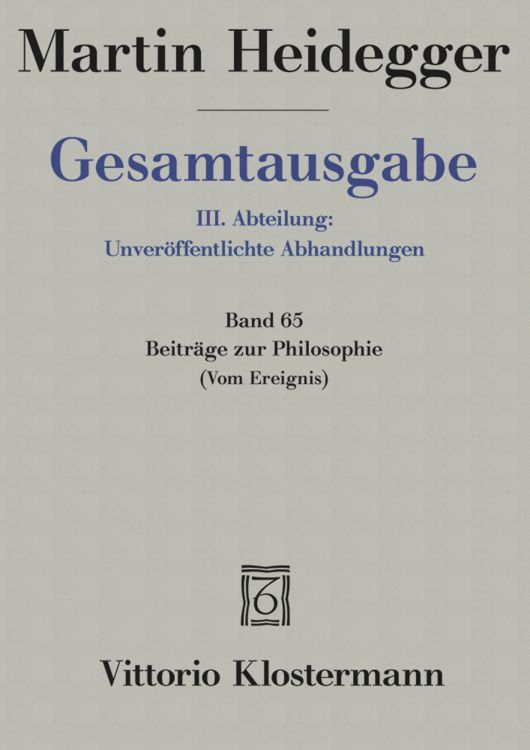 Produktbild: Beitr&auml;ge zur Philosophie (Vom Ereignis) (1936-1938)