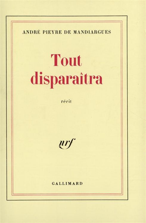 Produktbild: Tout disparaîtra