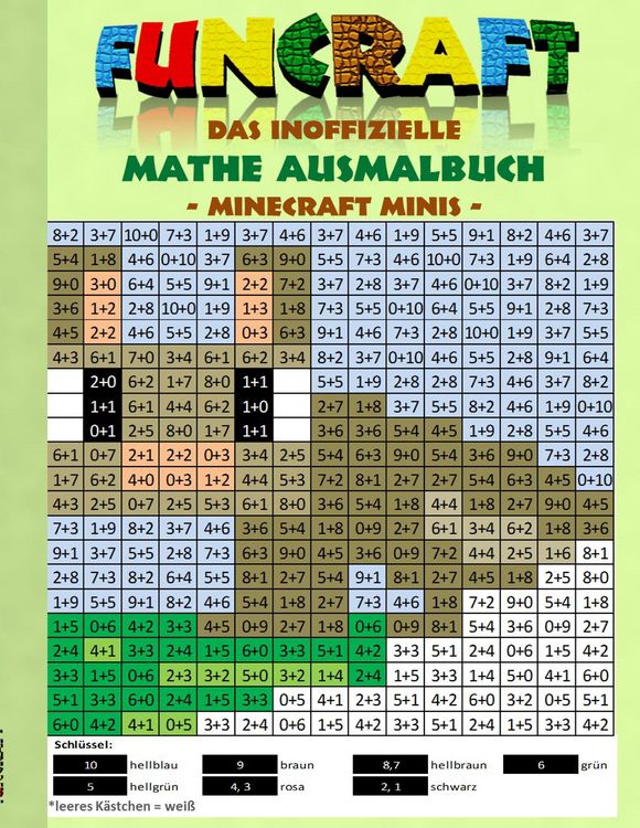 Produktbild: Funcraft - Das inoffizielle Mathe Ausmalbuch: Minecraft Minis (Cover Hase)