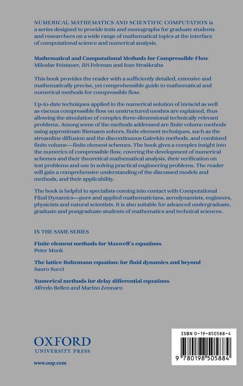 Produktbild: Mathematical and Computational Methods for Compressible Flow