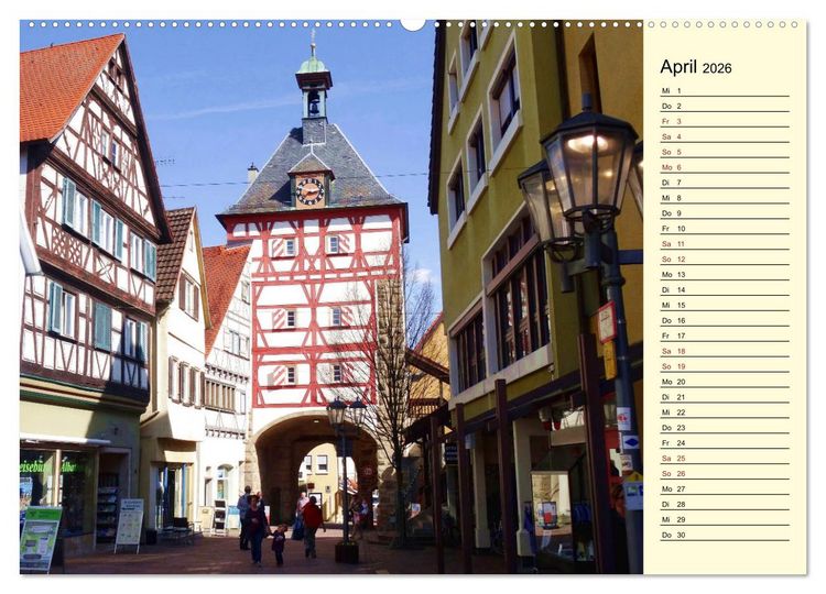 Produktbild: Unterwegs in Bietigheim-Bissingen (hochwertiger Premium Wandkalender 2026 DIN A2 quer), Kunstdruck in Hochglanz