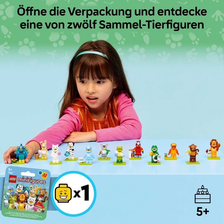 Produktbild: LEGO 71051 Minifiguren Tiere Serie 28, Spielzeug f&uuml;r Kinder ab 6 Jahre