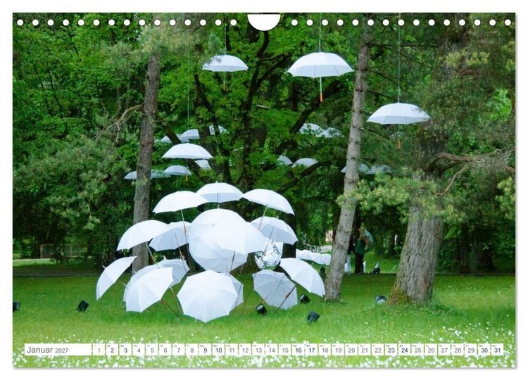 Produktbild: Schirme. Lichtinstallation Idee und Ausf&uuml;hrung des K&uuml;nstler Thomas Mogendorf (Wandkalender 2027 DIN A4 quer), CALVENDO Monatskalender