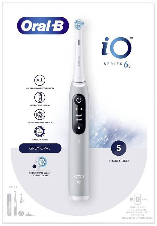 Produktbild: Oral-B iO Series 6s Grey Opal 4210201427360 Elektrische Zahnb&uuml;rste Rotierend/Oszilierend Grau