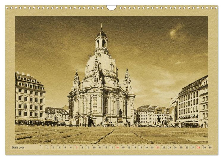 Produktbild: Dresden - Ein Kalender im Zeitungsstil (Wandkalender 2026 DIN A3 quer), CALVENDO Monatskalender