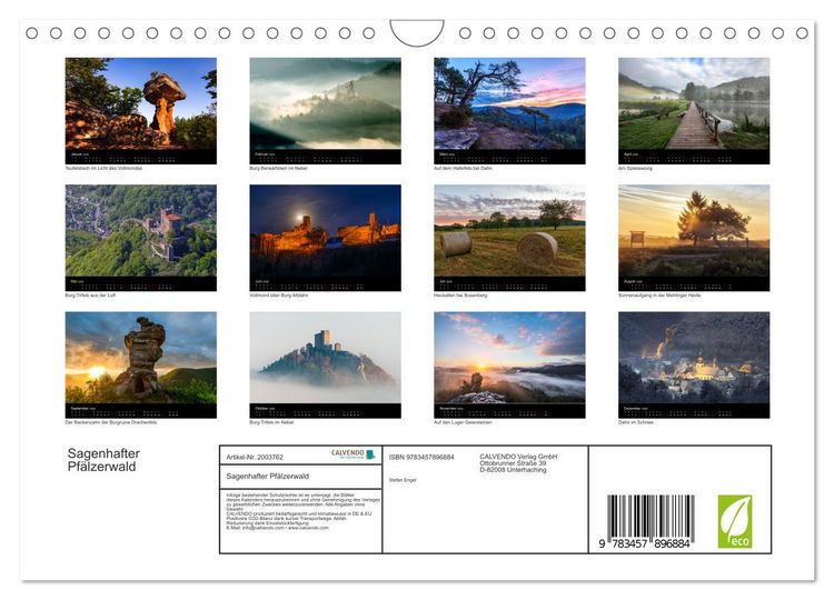 Produktbild: Sagenhafter Pf&auml;lzerwald (Wandkalender 2026 DIN A4 quer), CALVENDO Monatskalender