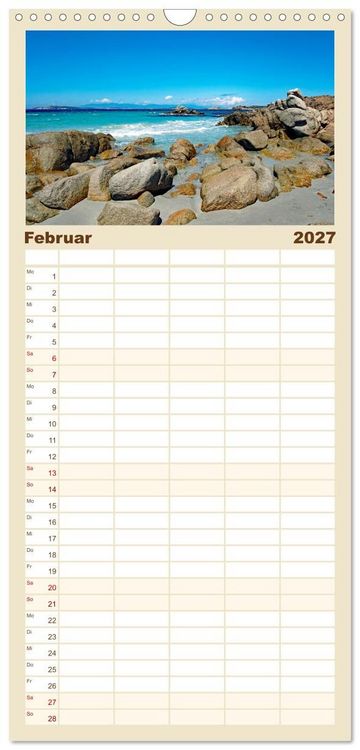 Produktbild: Familienplaner 2027 - Traumhaftes Sardinien mit 5 Spalten (Wandkalender, 21 x 45 cm) CALVENDO